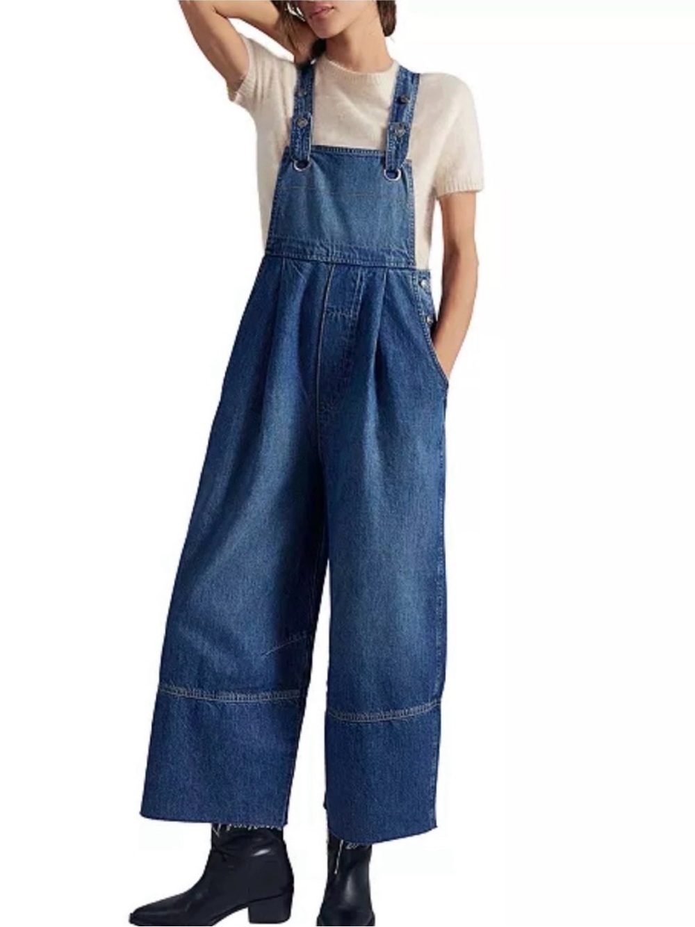 Free People We The Free 'rambler novelty Overalls' - Blue denim NWT size S